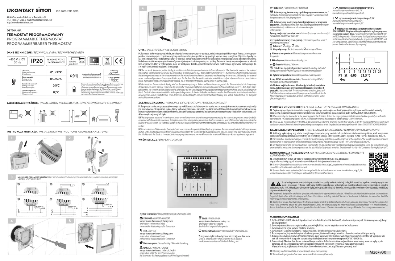 Thermostat instruction showing installation guidance and technical visual explanation.